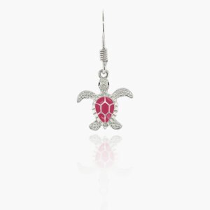 Sea Turtle Sterling Silver Wire Hook Earrings