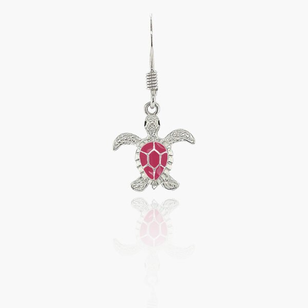 Sea Turtle Sterling Silver Wire Hook Earrings