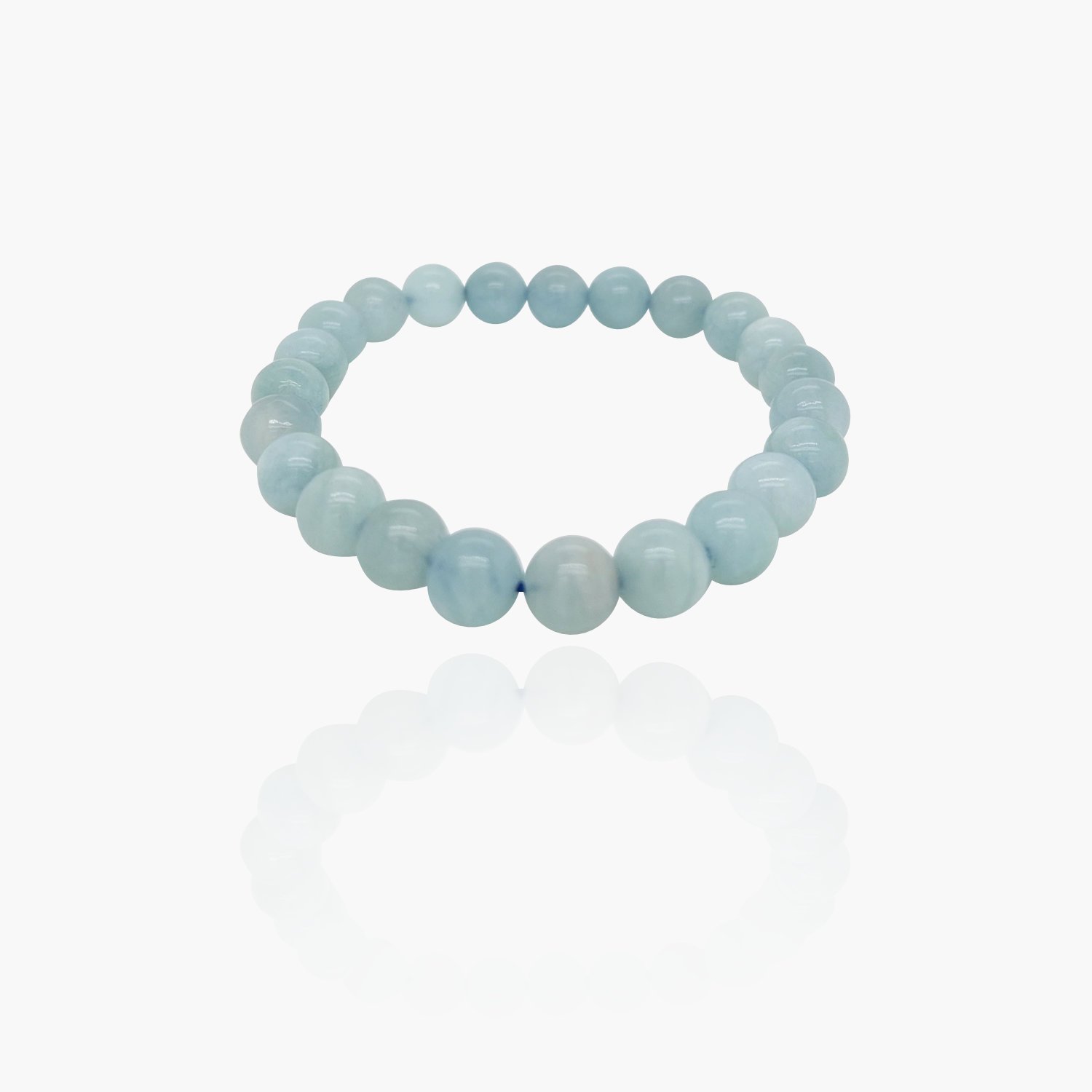 Aquamarine Stone Beads Elastic Bracelet
