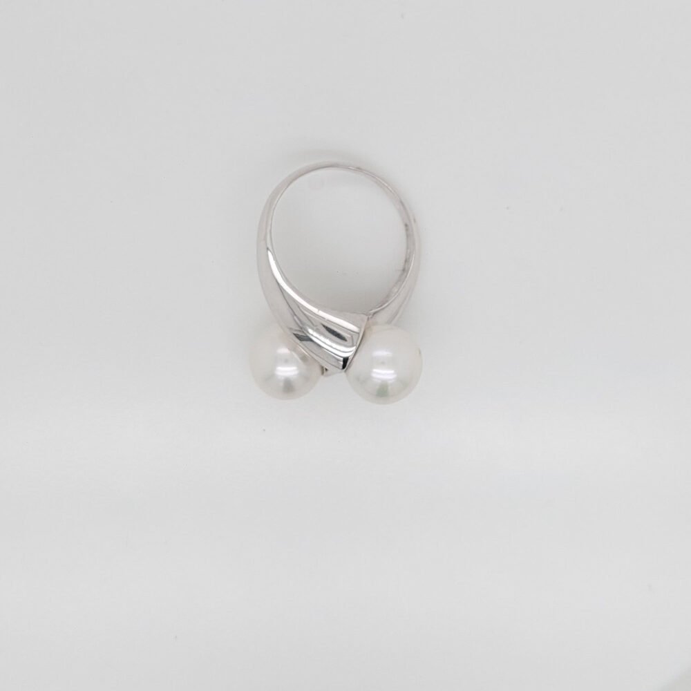 Dual Freshwater Pearl 925 Silver Ring - Image 2