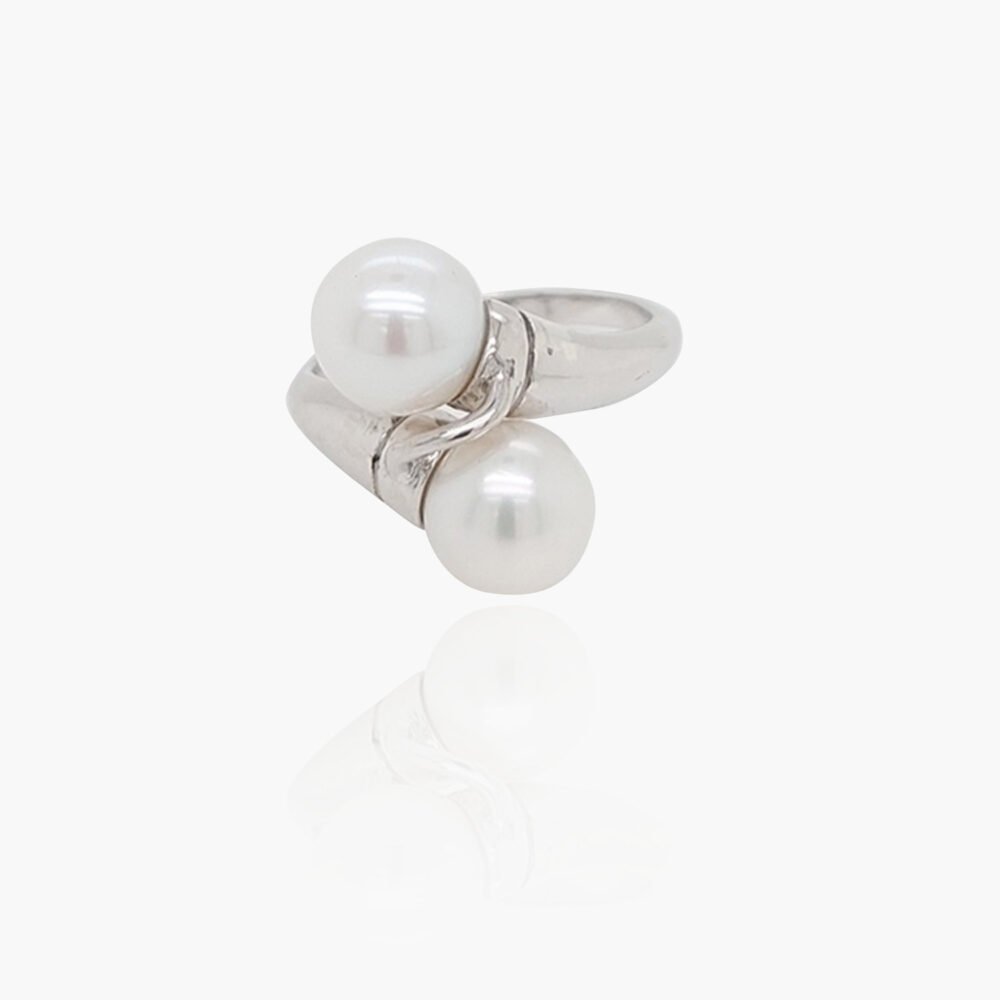 Dual Freshwater Pearl Sterling Silver Ring
