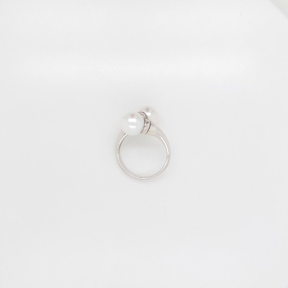 Dual Freshwater Pearl Sterling Silver Ring - Image 2