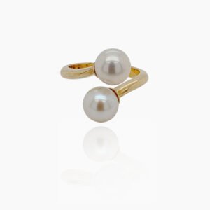 Dual Freshwater Pearl 18K Gold Ring
