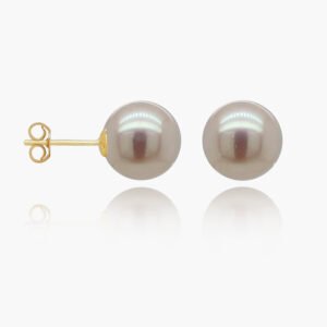 18K Gold Freshwater Pearl Pendant Earrings | Pin 2 Groove