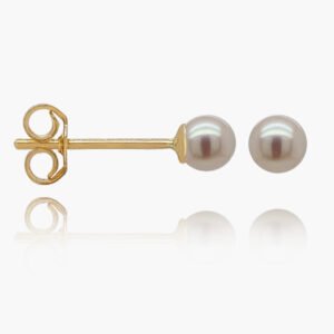 18K Gold Freshwater Pearl Pendant Earrings | Pin 2 Groove