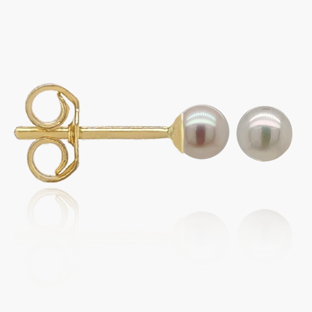 Freshwater Pearl Pendant 18K Gold Earrings | Pin 2 Groove