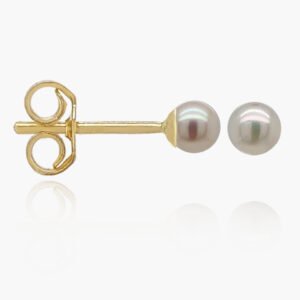 Freshwater Pearl Pendant 18K Gold Earrings | Pin 2 Groove