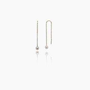18K Gold Freshwater Pearl Threader Earrings