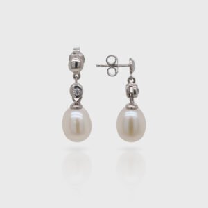 Sterling Silver Freshwater Pearl Drop Dangle Earrings