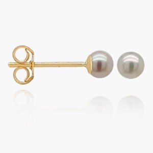 Freshwater Round Pearl 9K Gold Earrings