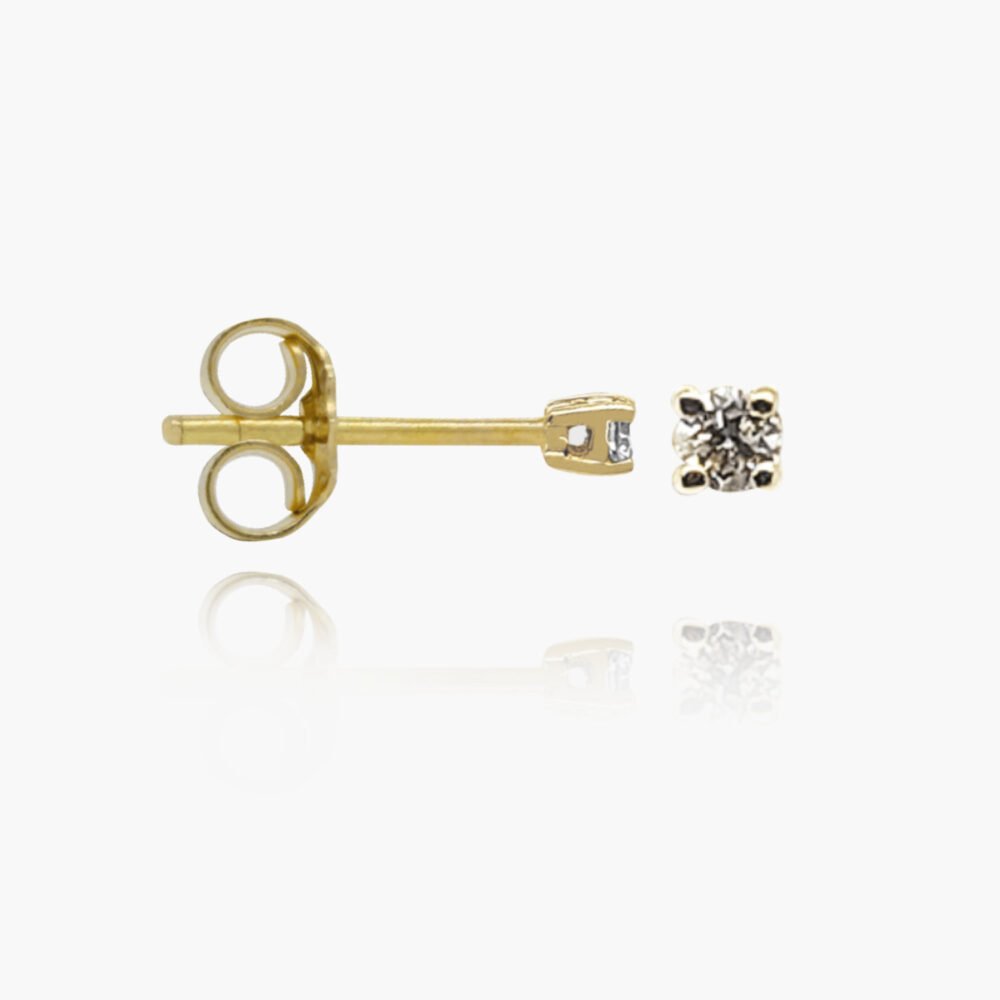 18K Gold Prong 2.5mm Diamond Earrings