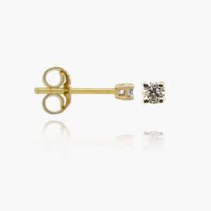 18K Gold Prong 2.5mm Diamond Earrings