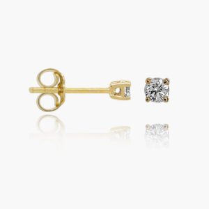 18K Gold Prong 3.5mm Diamond Earrings