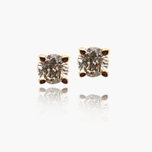 18K Gold Prong 3.5mm Diamond Earrings