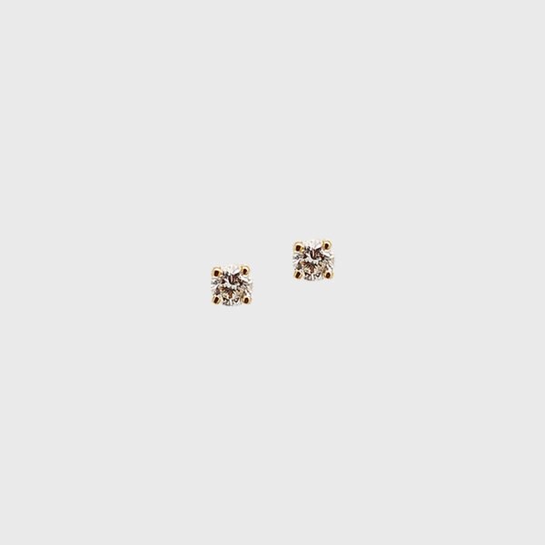 18K Gold Prong 3.5mm Diamond Earrings