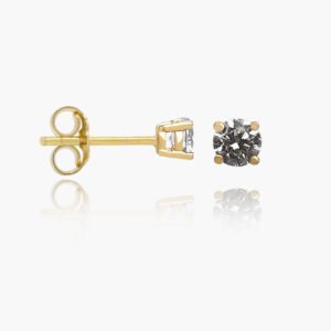 18K Gold Prong 3.5mm Diamond Stud Earrings
