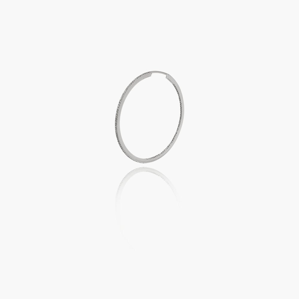 18K Gold Diamond Hoop Earrings