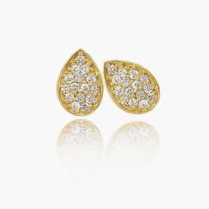 18K Gold Pear-shaped Diamond Stud Earrings