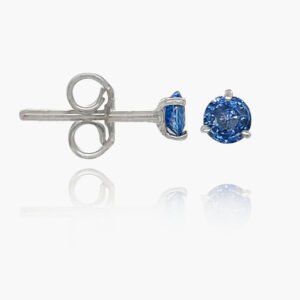 18K Gold Sapphire Head Stud Earrings