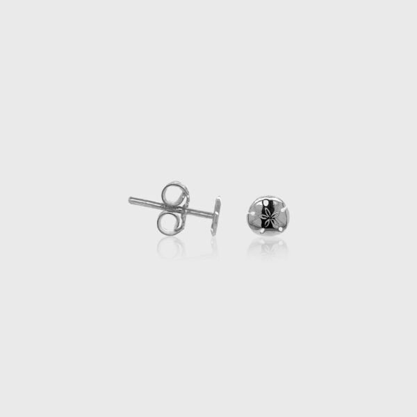 18K Gold Sand Dollar Stud Earrings - Image 2