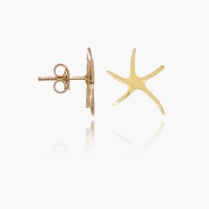 18K Gold Starfish Stud Earrings