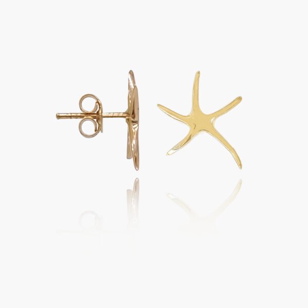 18K Gold Starfish Stud Earrings