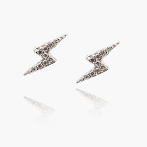 18K Gold Diamond Thunder Shaped Earrings