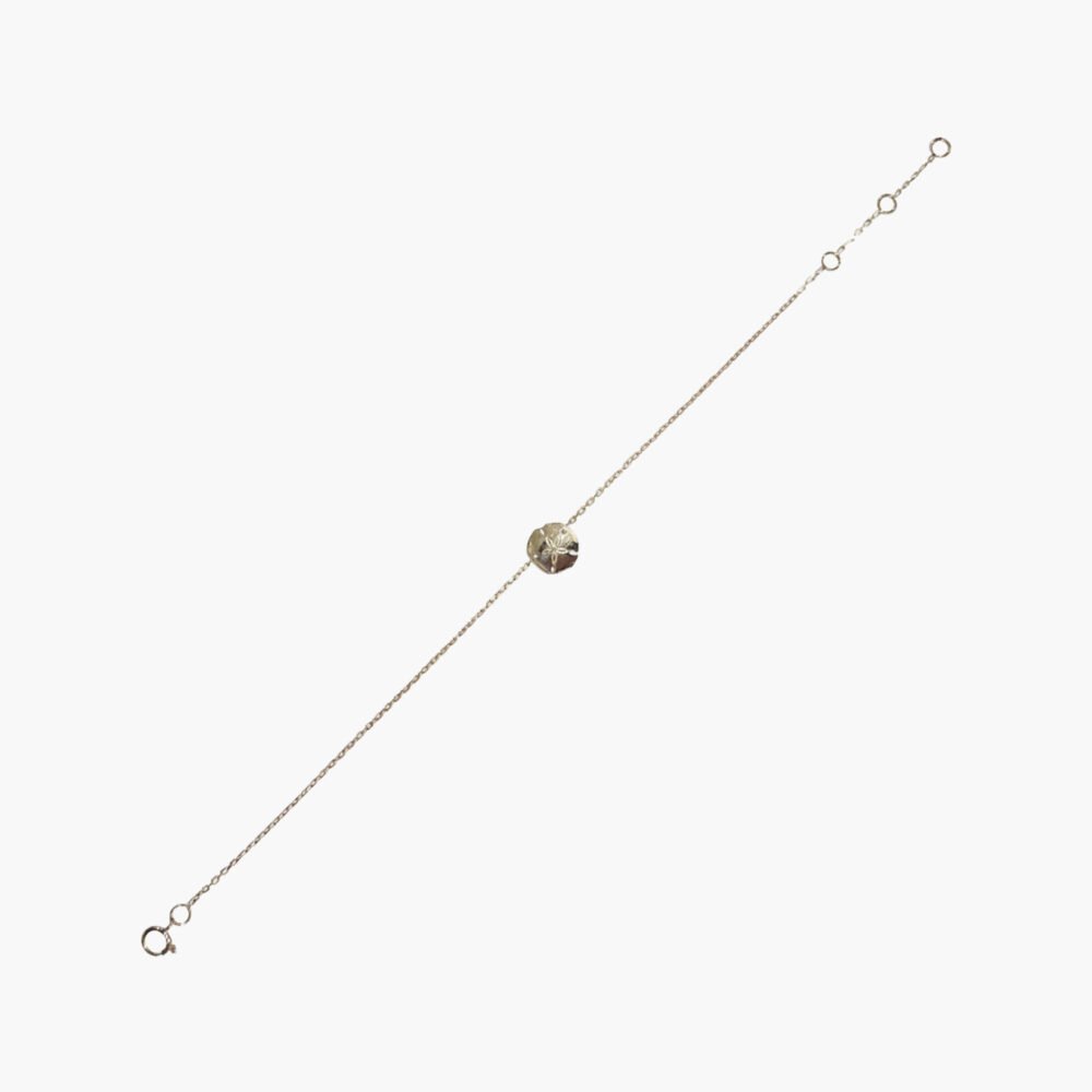 18K Gold Chain Sand Dollar Pendant Bracelet