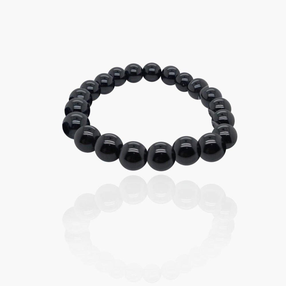 Black Onyx Stone Beads Elastic Bracelet