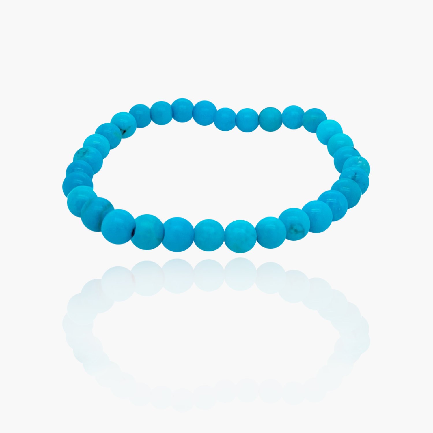 Blue Howlite Stone Beads Elastic Bracelet