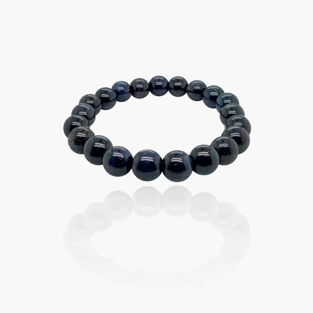 Blue Tiger Eye Stone Beads Elastic Bracelet