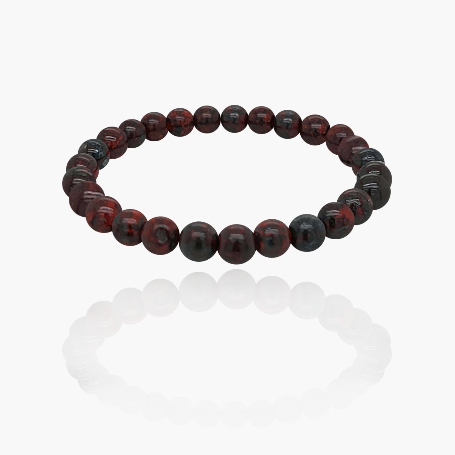 Brecciated Jasper Stone Beads Elastic Bracelet