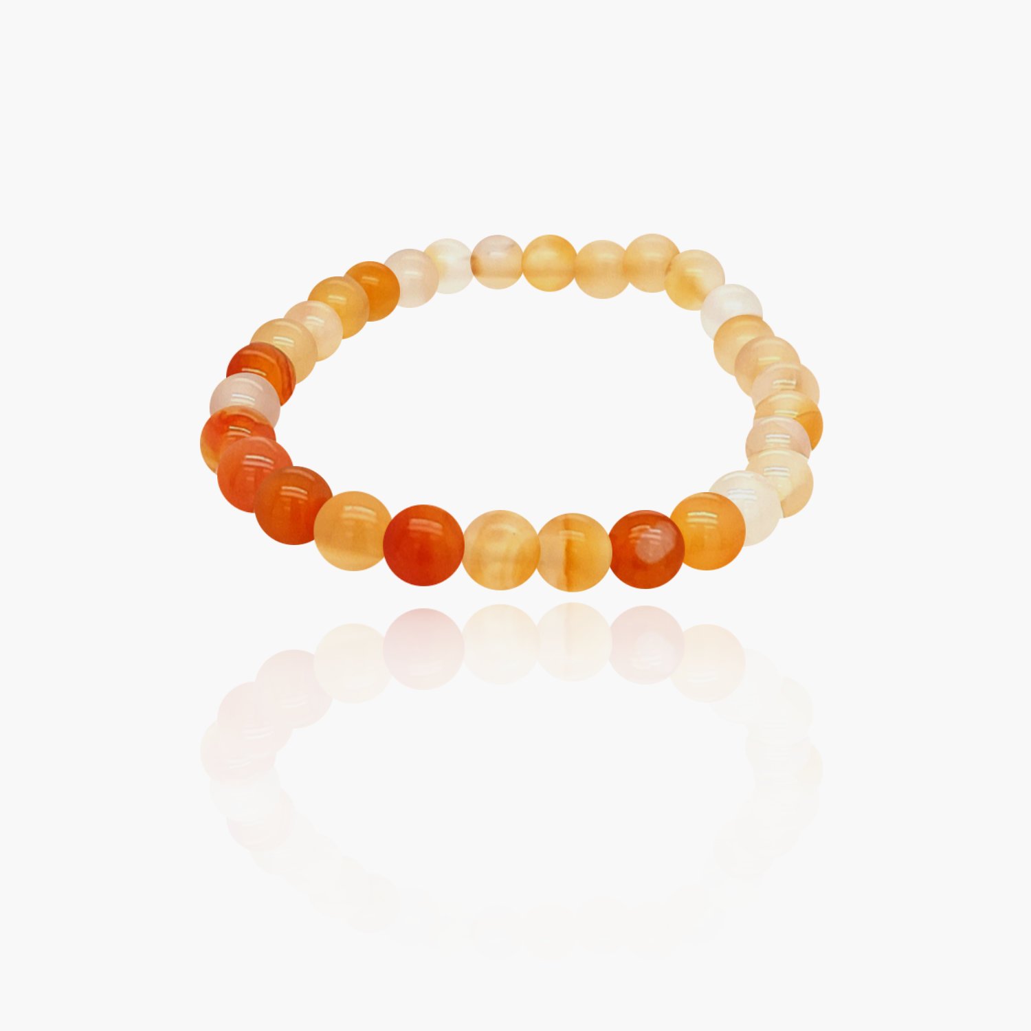 Carnelian Stone Beads Elastic Bracelet