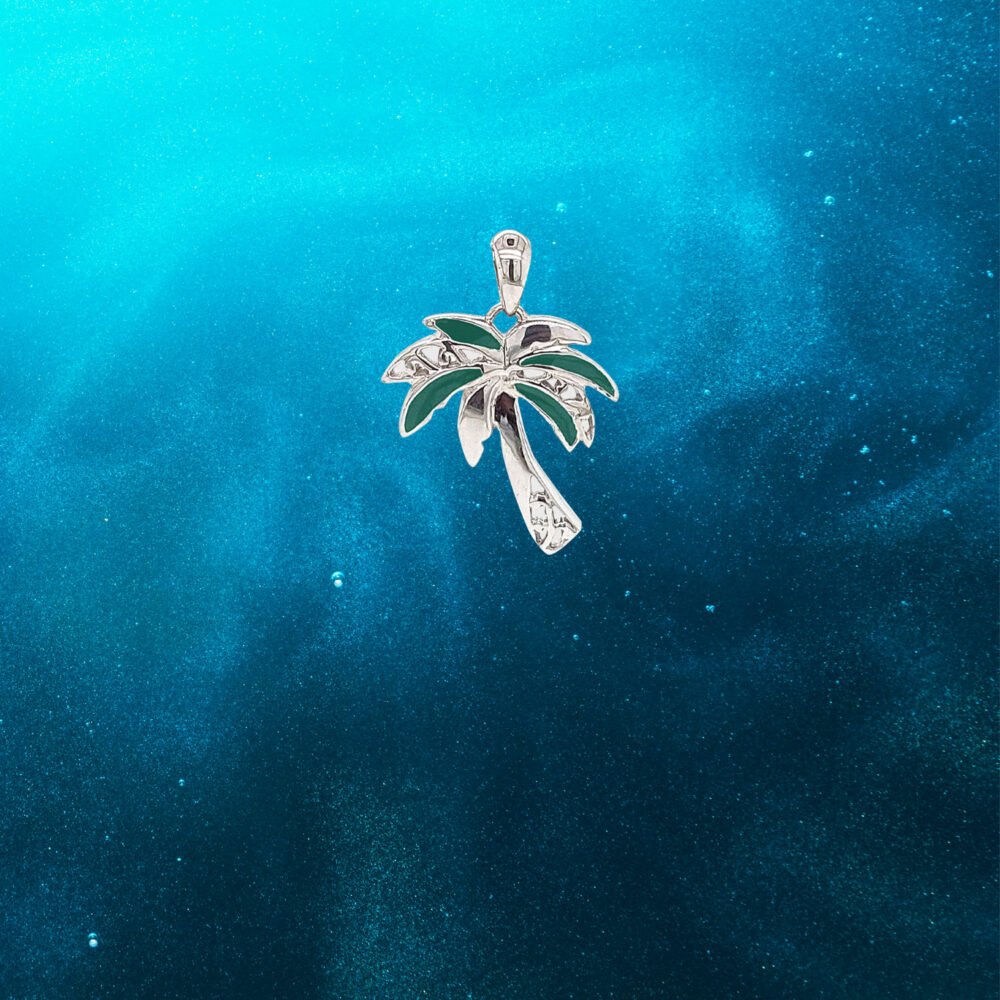 Coconut Tree Sterling Silver Pendant - Image 2