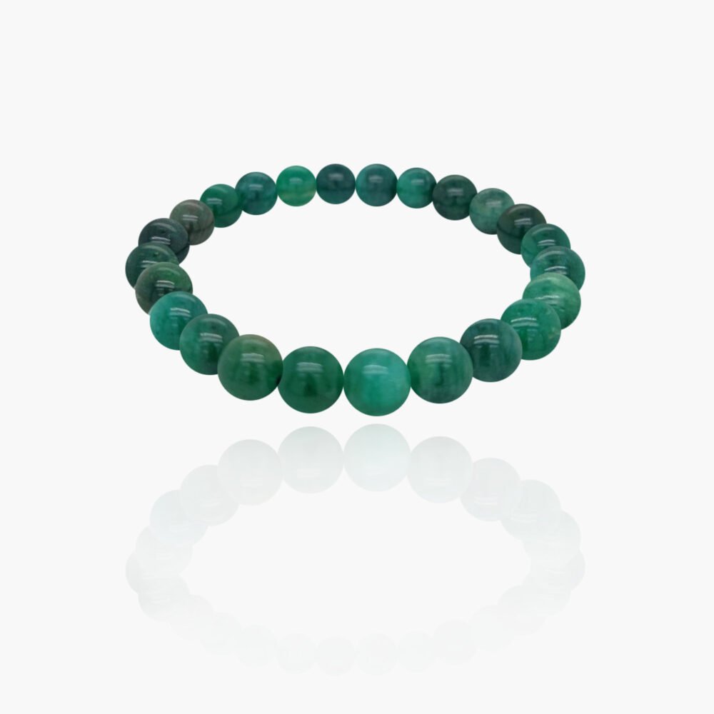 Emerald Stone Beads Elastic Bracelet
