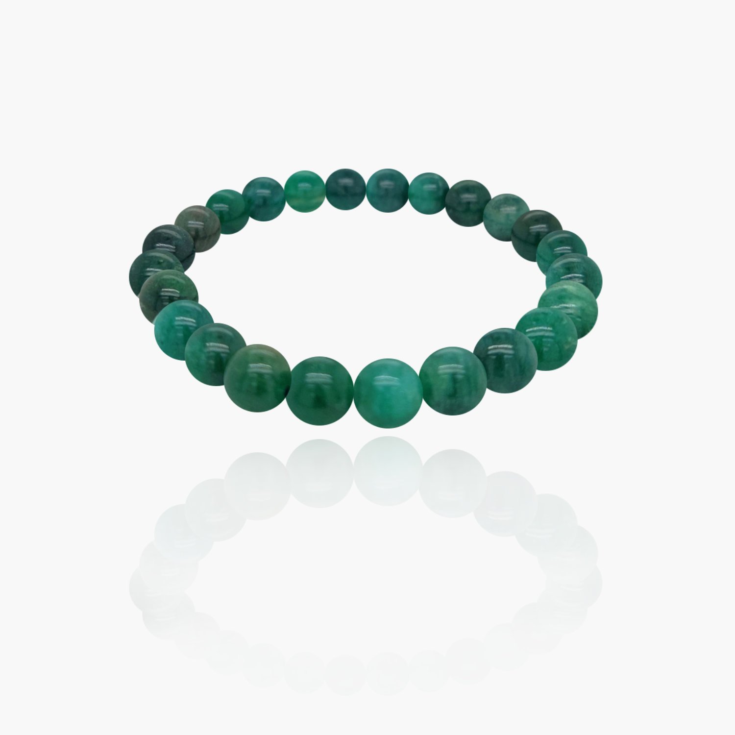 Emerald Stone Beads Elastic Bracelet