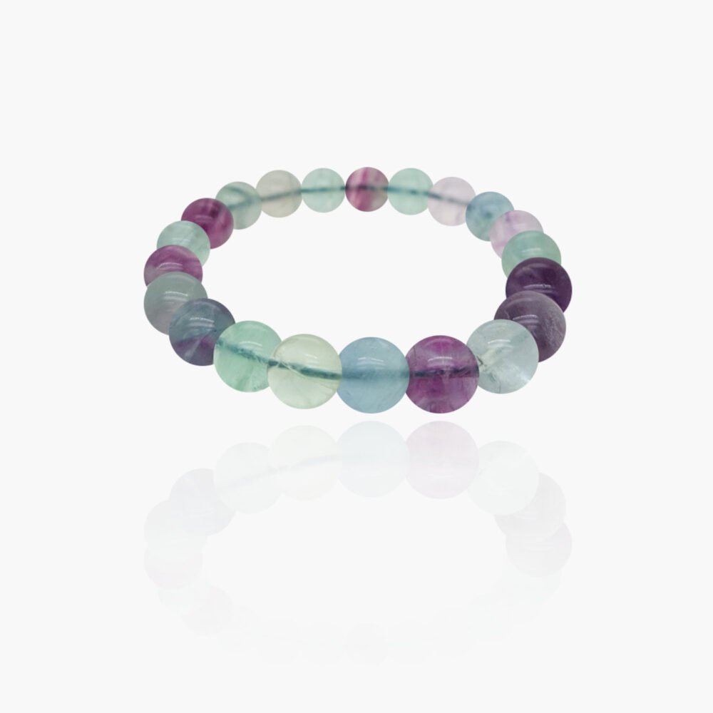 Fluorite Stone Beads Elastic Bracelet