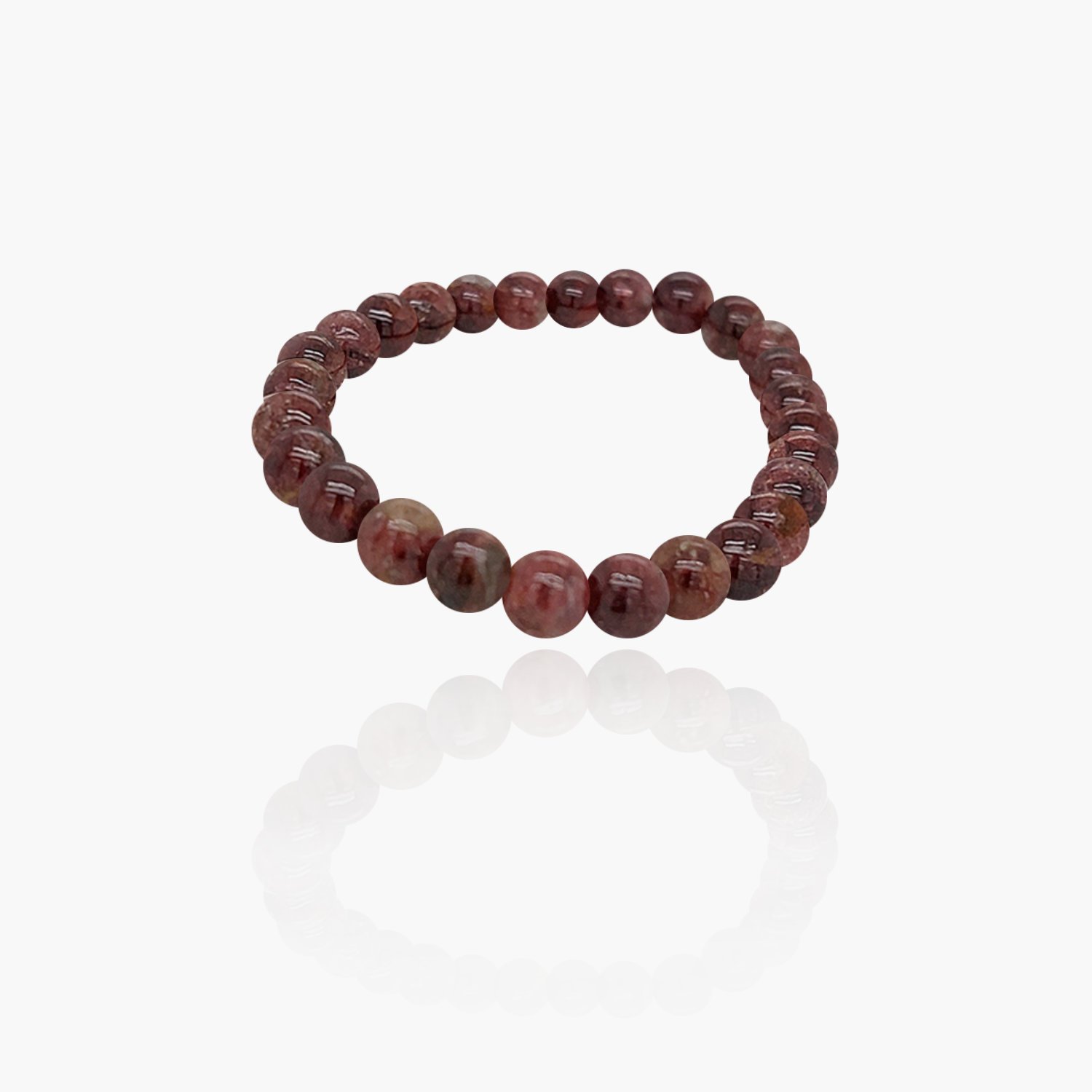 Garnet Stone Beads Elastic Bracelet