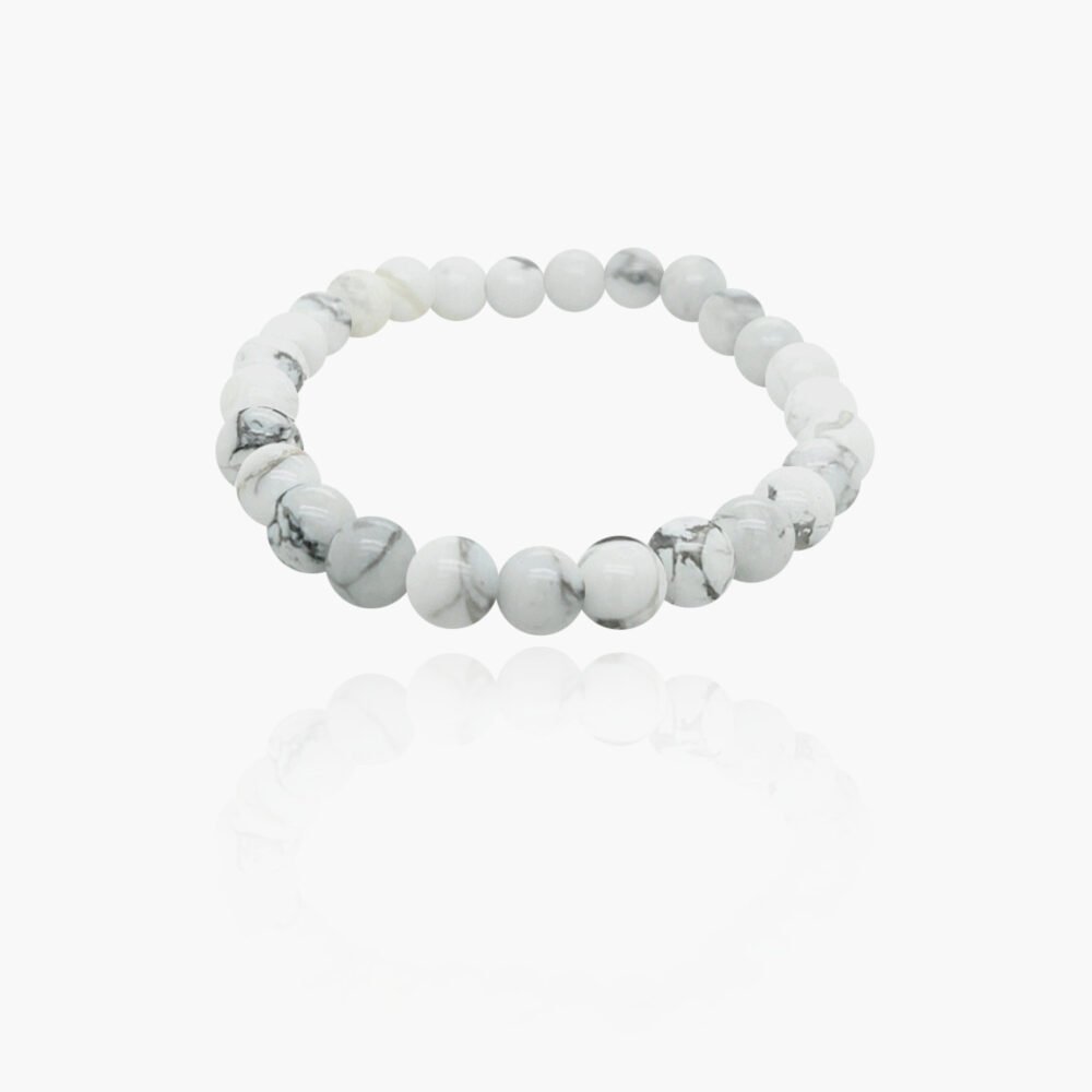 Howlite Stone Beads Elastic Bracelet