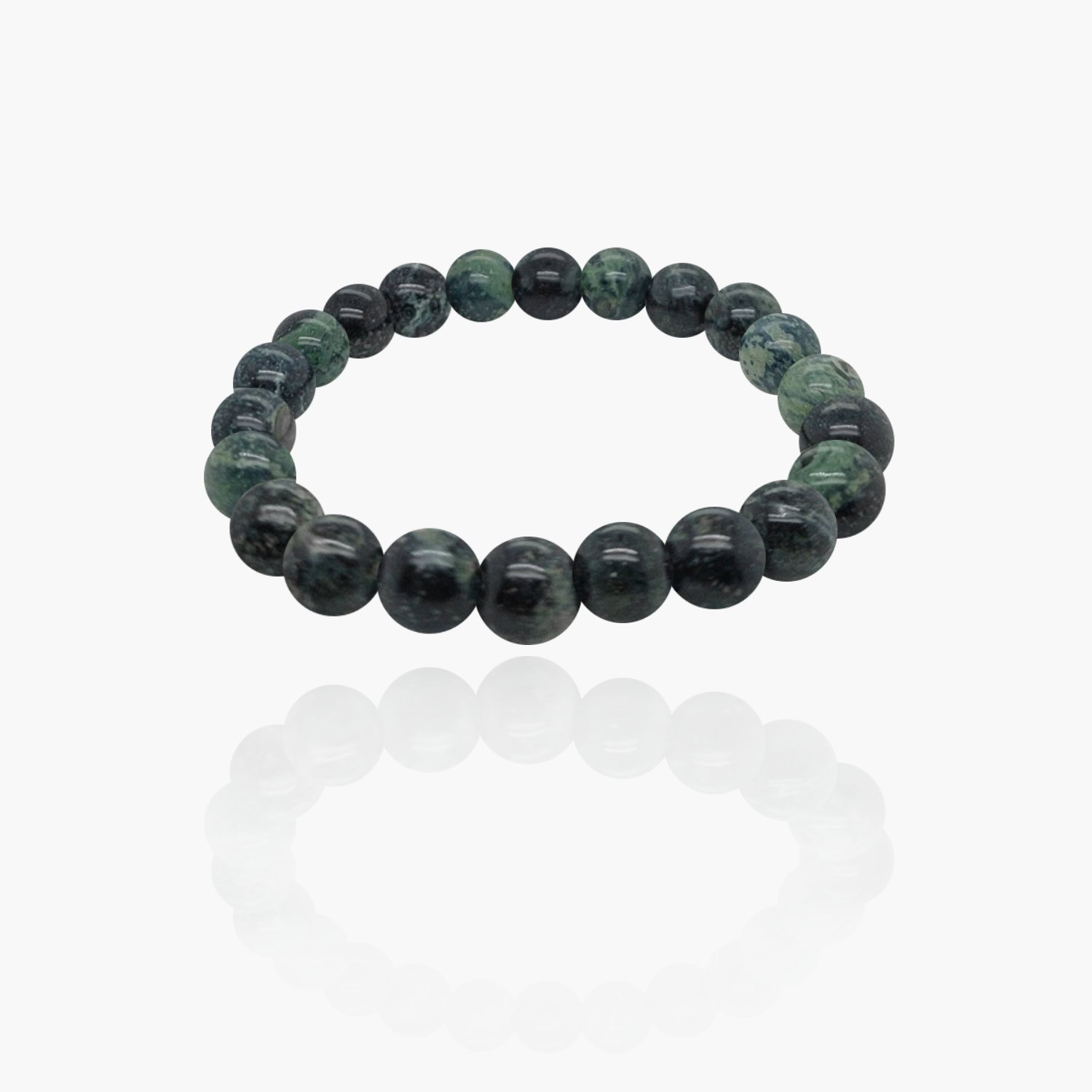 Kambaba Jasper Stone Beads Elastic Bracelet