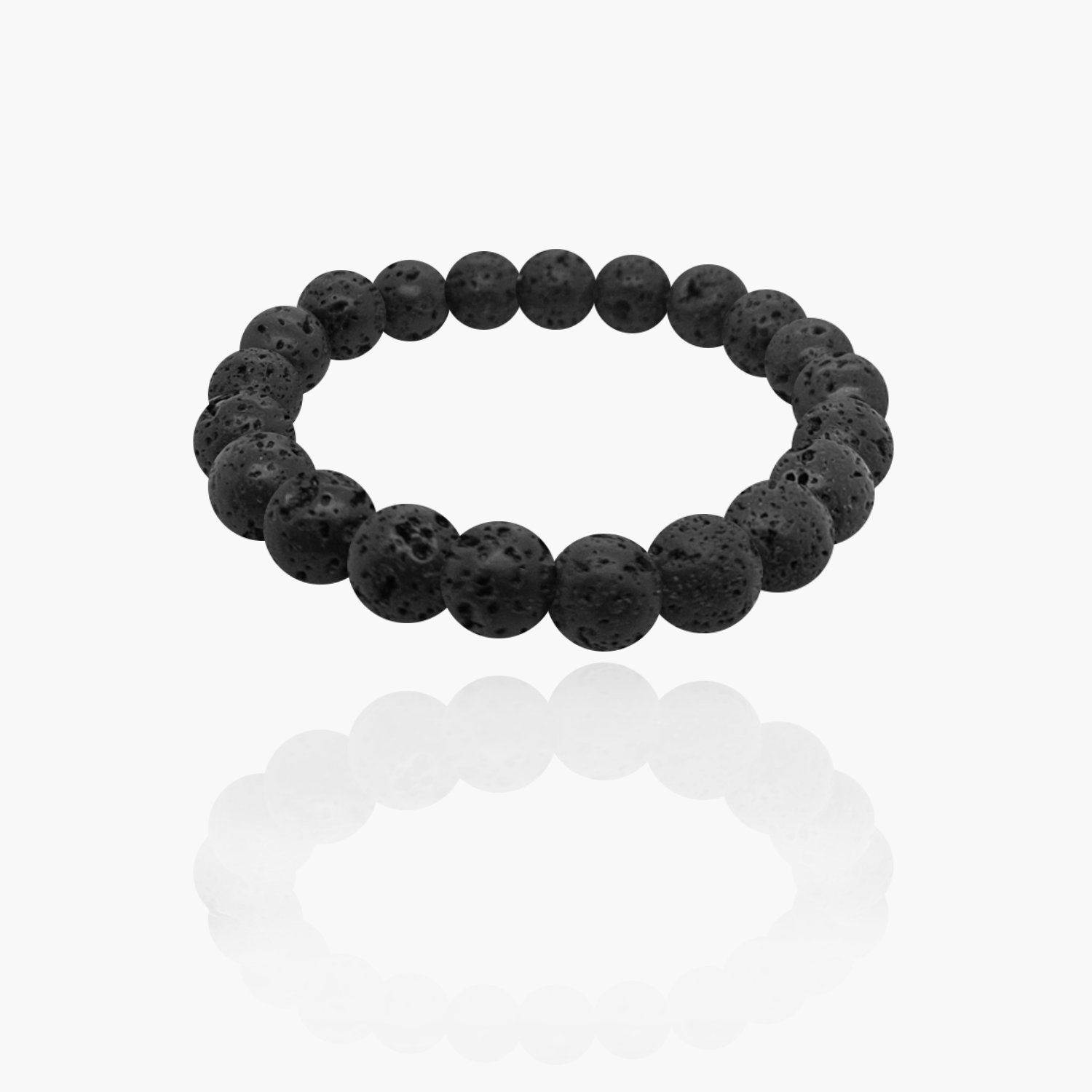 Lava Stone Beads Elastic Bracelet