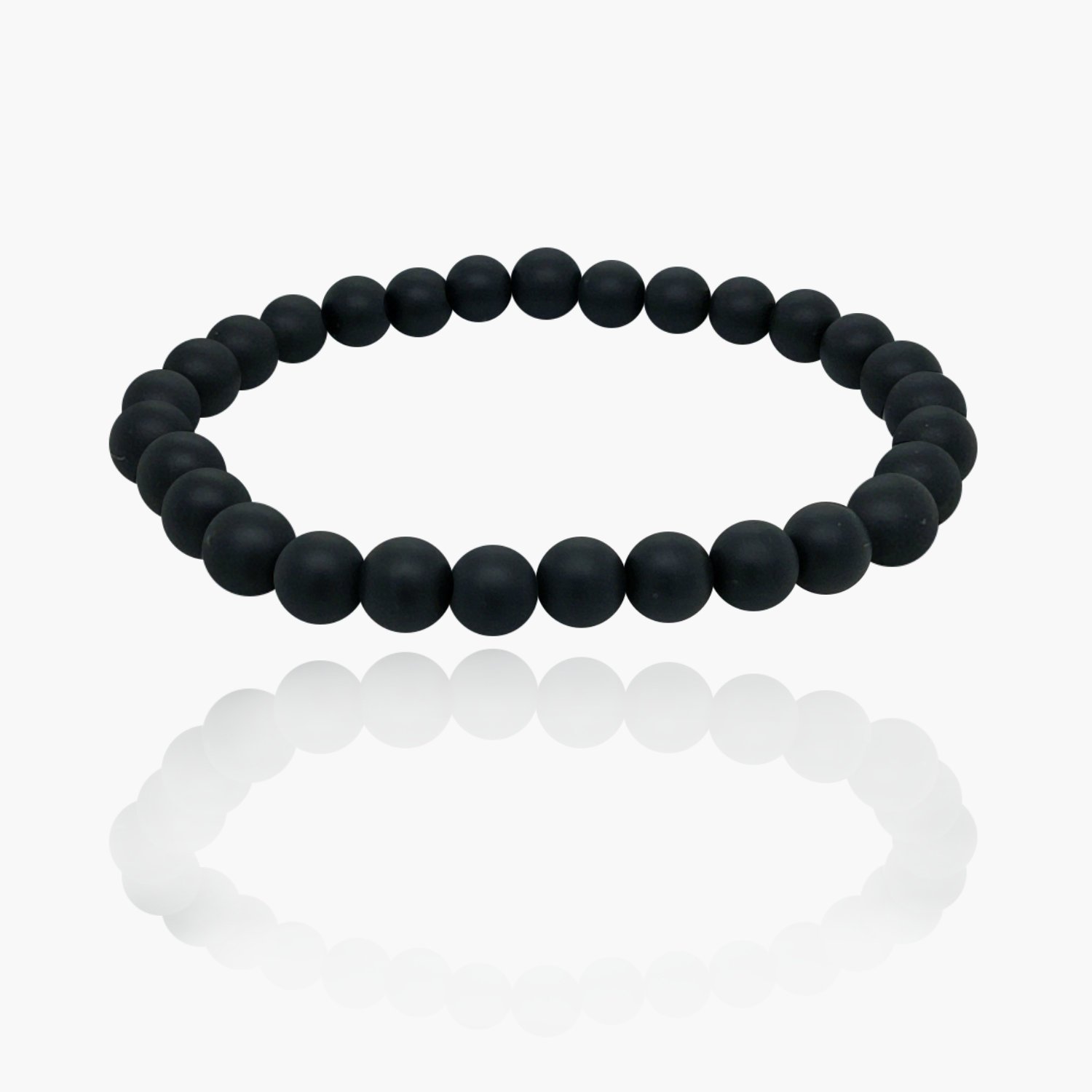 Matte Onyx Stone Beads Elastic Bracelet