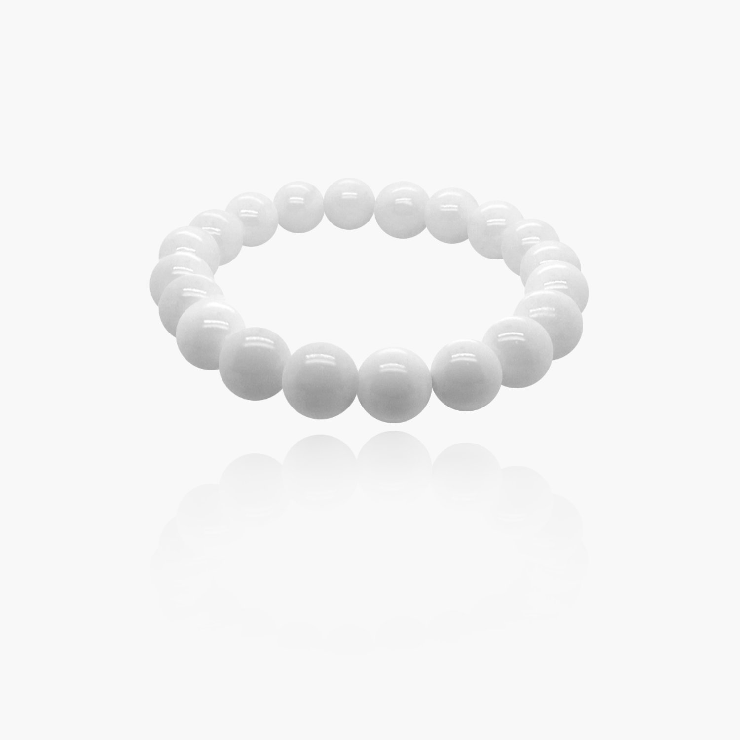 Milky Agate Stone Beads Elastic Bracelet
