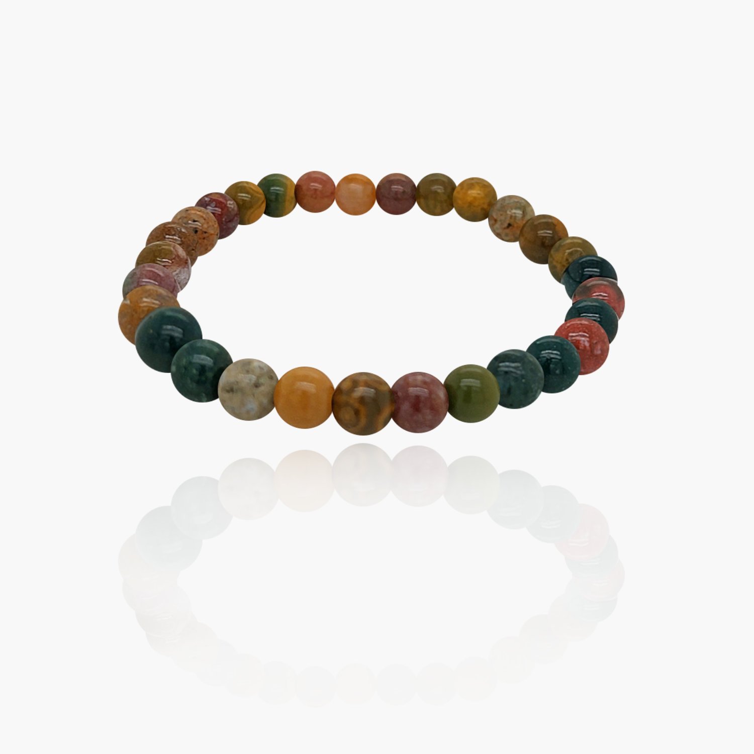 Ocean Jasper Stone Beads Elastic Bracelet