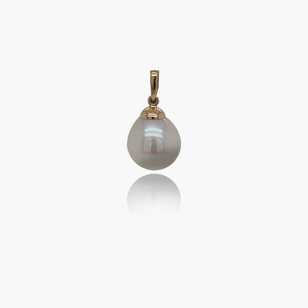 18K Gold Bail with 10mm Freshwater Pearl Pendant