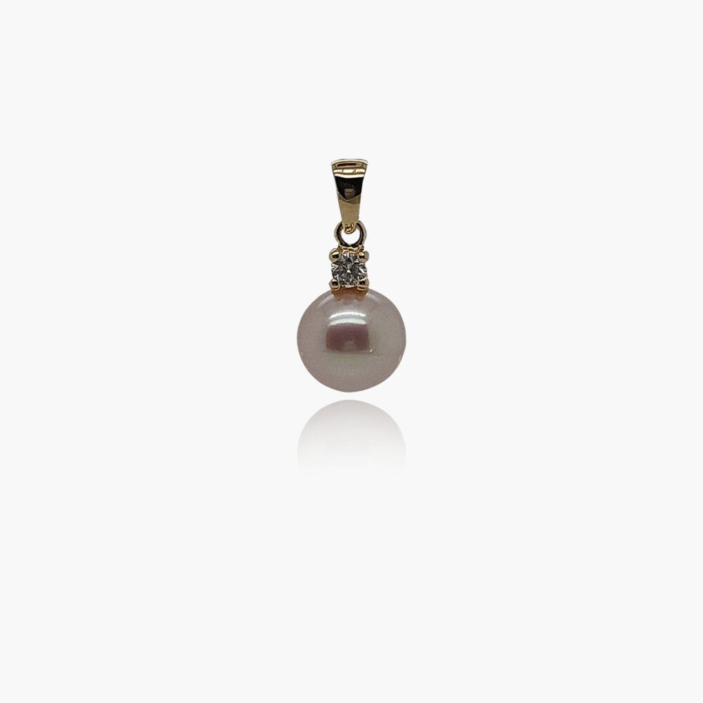 18K Gold Bail with 9mm Freshwater Pearl Pendant