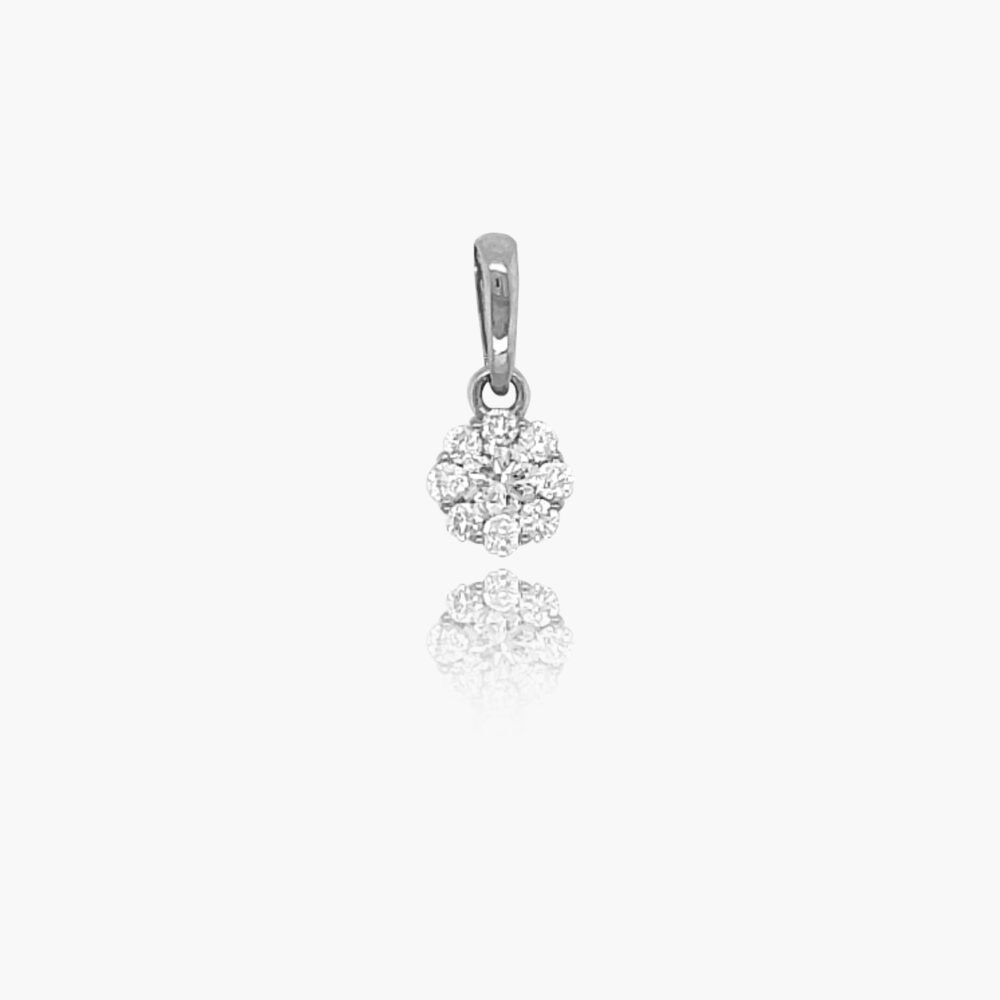 18K Gold Round Diamond Pendant - Image 2