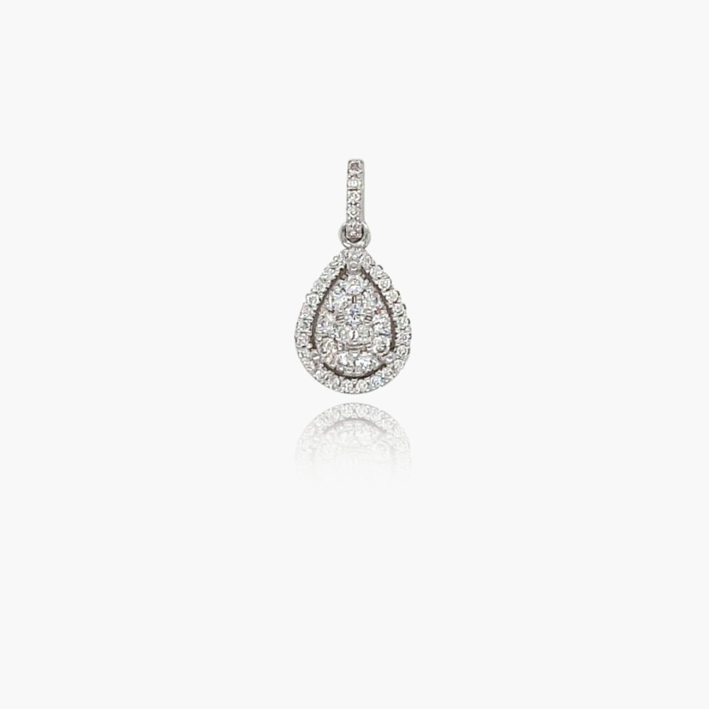 18K Gold Diamond Pear-shaped Pendant