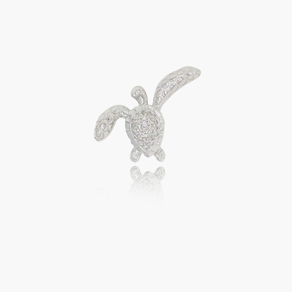 18K Gold Turtle Diamond Pendant