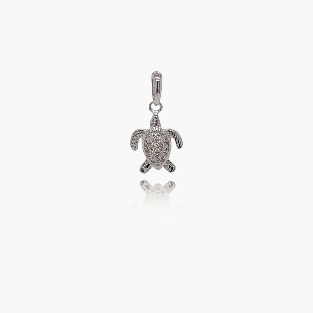 18K Gold Turtle Diamond Pendant